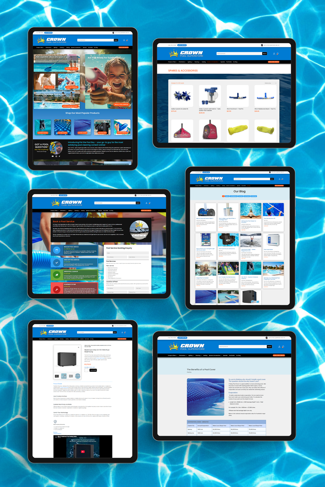 Crown Pools Superstore redesign